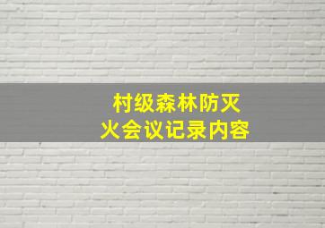 村级森林防灭火会议记录内容