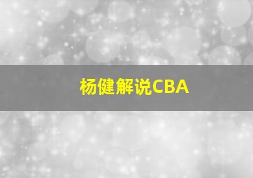 杨健解说CBA