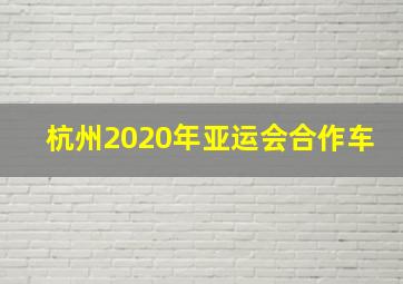 杭州2020年亚运会合作车