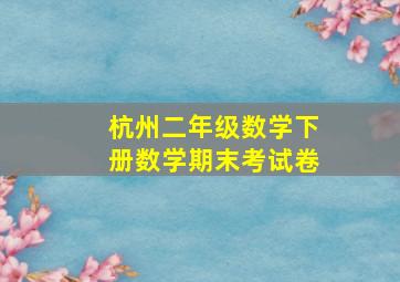 杭州二年级数学下册数学期末考试卷