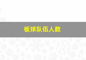 板球队伍人数