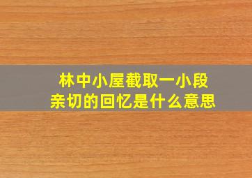 林中小屋截取一小段亲切的回忆是什么意思