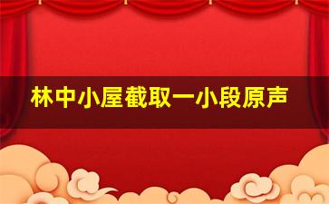 林中小屋截取一小段原声