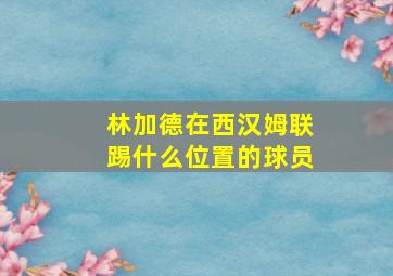 林加德在西汉姆联踢什么位置的球员