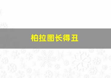 柏拉图长得丑