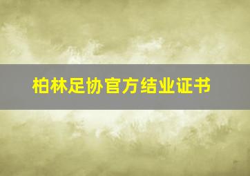 柏林足协官方结业证书