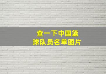 查一下中国篮球队员名单图片