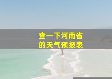 查一下河南省的天气预报表