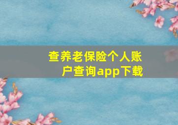 查养老保险个人账户查询app下载