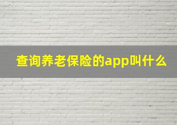 查询养老保险的app叫什么