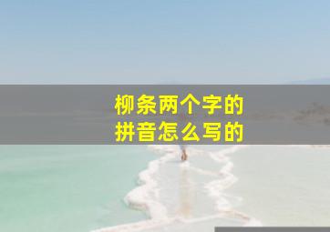 柳条两个字的拼音怎么写的