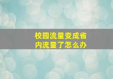 校园流量变成省内流量了怎么办