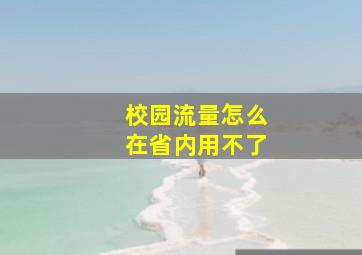 校园流量怎么在省内用不了