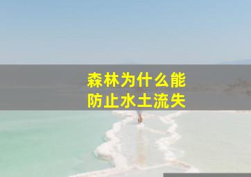 森林为什么能防止水土流失