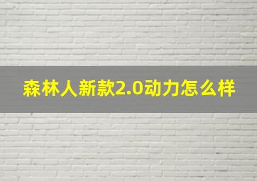 森林人新款2.0动力怎么样