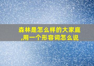 森林是怎么样的大家庭,用一个形容词怎么说