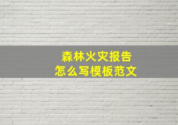 森林火灾报告怎么写模板范文