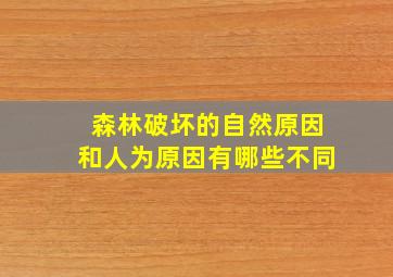 森林破坏的自然原因和人为原因有哪些不同