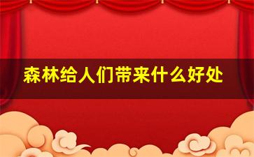 森林给人们带来什么好处