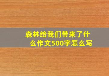 森林给我们带来了什么作文500字怎么写