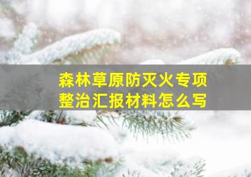 森林草原防灭火专项整治汇报材料怎么写