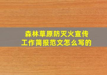 森林草原防灭火宣传工作简报范文怎么写的