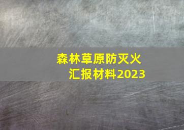 森林草原防灭火汇报材料2023