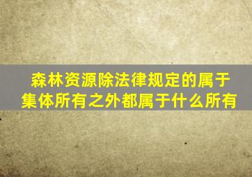 森林资源除法律规定的属于集体所有之外都属于什么所有