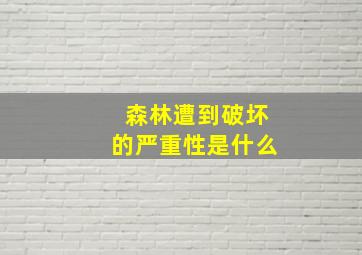 森林遭到破坏的严重性是什么