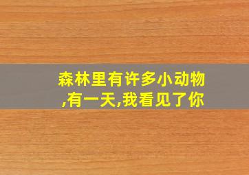 森林里有许多小动物,有一天,我看见了你