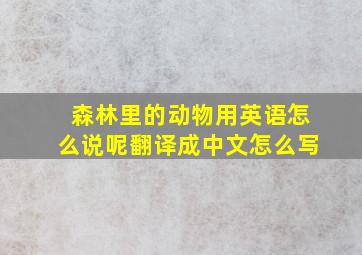 森林里的动物用英语怎么说呢翻译成中文怎么写