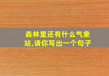 森林里还有什么气象站,请你写出一个句子