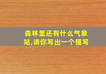 森林里还有什么气象站,请你写出一个描写