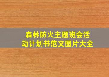 森林防火主题班会活动计划书范文图片大全