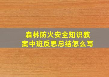 森林防火安全知识教案中班反思总结怎么写