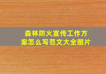 森林防火宣传工作方案怎么写范文大全图片