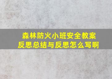 森林防火小班安全教案反思总结与反思怎么写啊