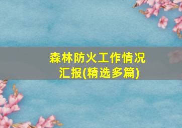 森林防火工作情况汇报(精选多篇)