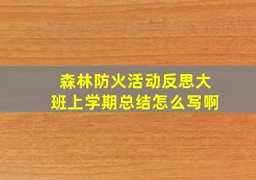 森林防火活动反思大班上学期总结怎么写啊