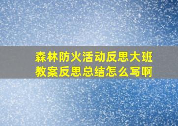 森林防火活动反思大班教案反思总结怎么写啊