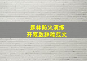 森林防火演练开幕致辞稿范文