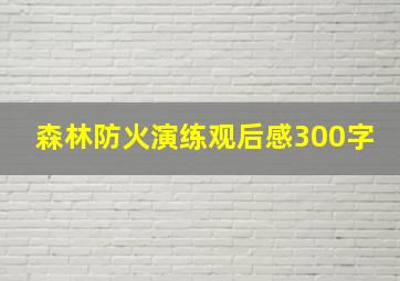 森林防火演练观后感300字