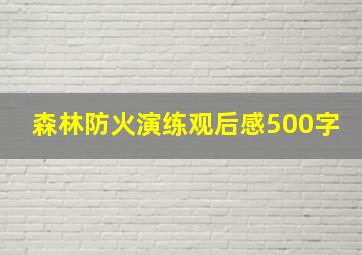 森林防火演练观后感500字