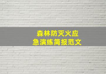 森林防灭火应急演练简报范文