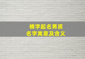 楠字起名男孩名字寓意及含义