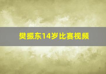 樊振东14岁比赛视频