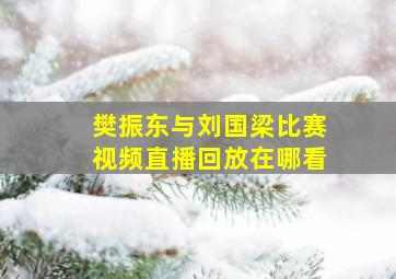 樊振东与刘国梁比赛视频直播回放在哪看