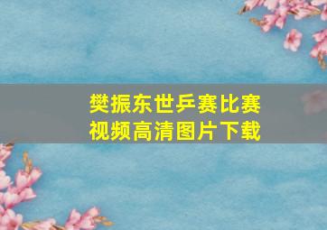 樊振东世乒赛比赛视频高清图片下载