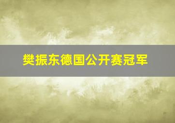 樊振东德国公开赛冠军