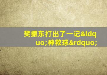 樊振东打出了一记“神救球”